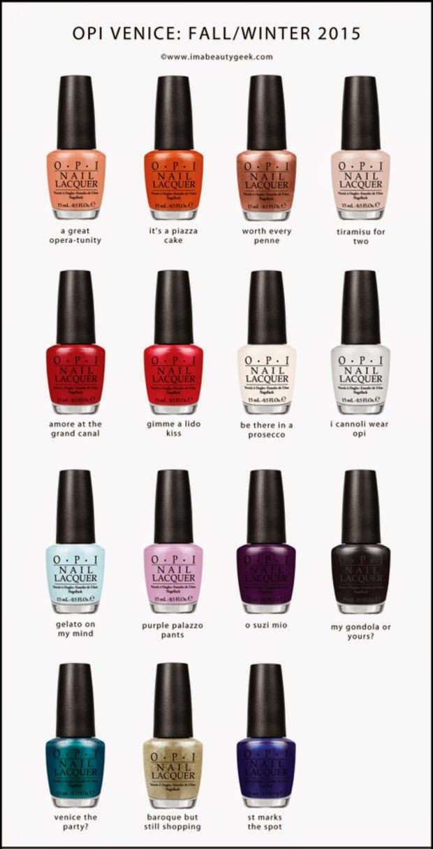 Opi Nail Colors List
 The Beauty News OPI Venice Collection Fall Winter 2015
