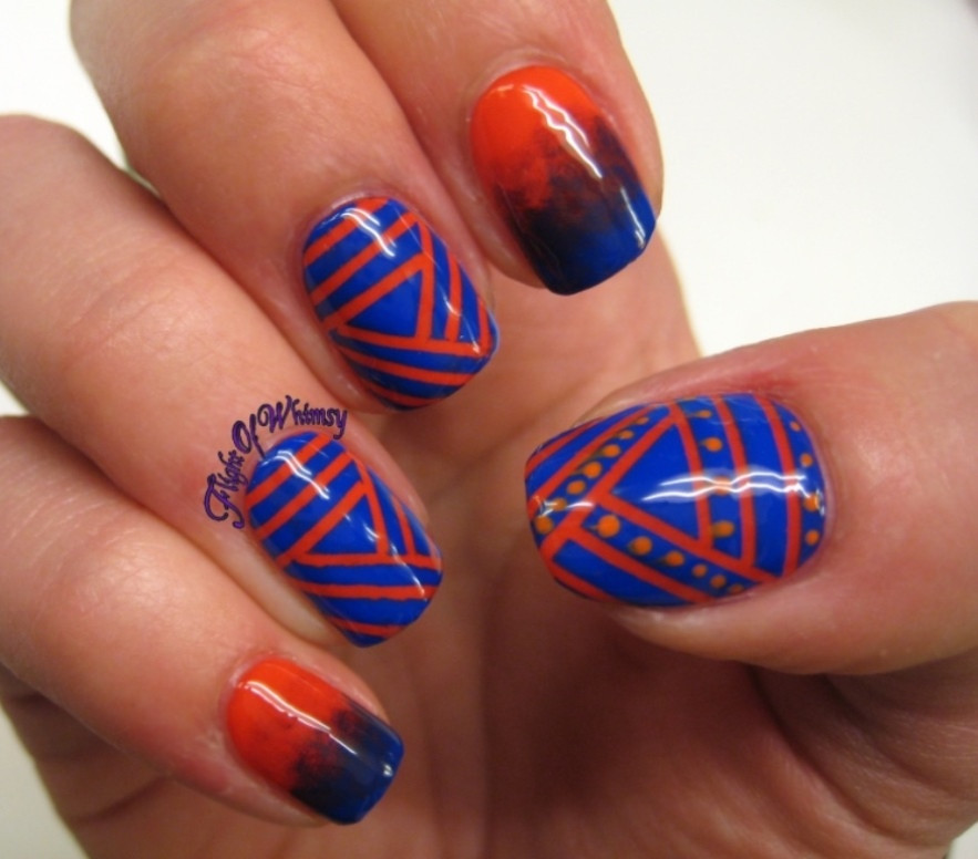 Orange And Blue Nail Designs
 Orange Nails