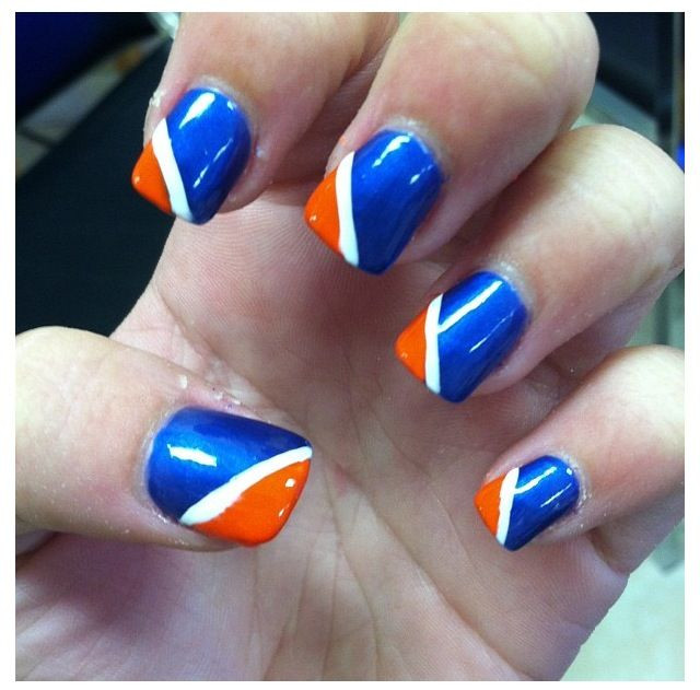 Orange And Blue Nail Designs
 Orange & Blue nails Collegiate Collage