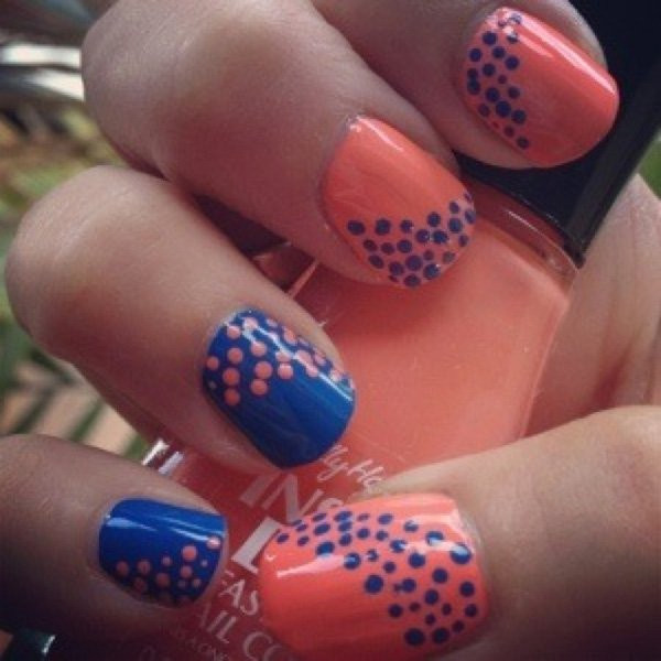 Orange And Blue Nail Designs
 22 Lovely Polka Dot Nail Designs for 2016 Pretty Designs