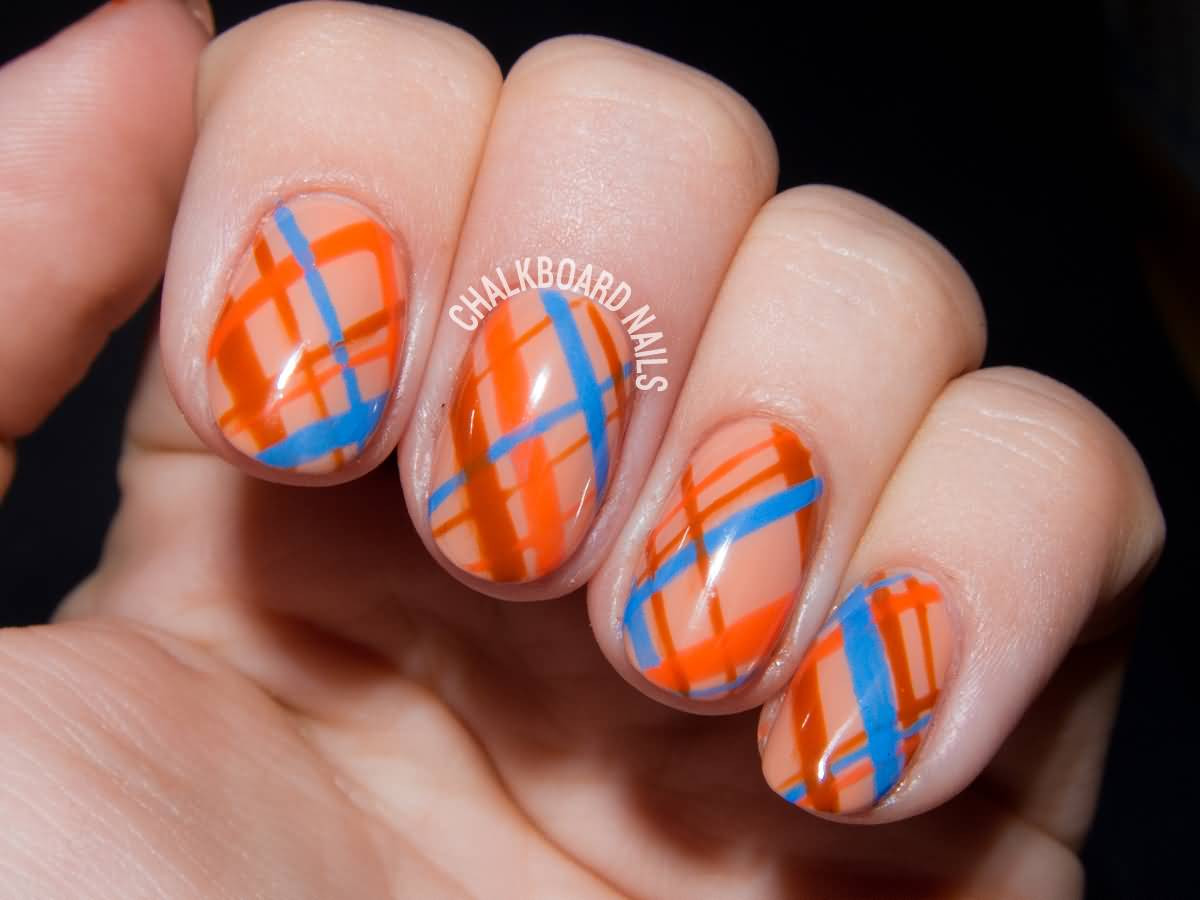 Orange And Blue Nail Designs
 55 Most Beautiful Orange Nail Art Design Ideas