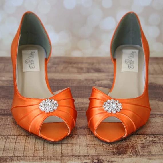 Orange Shoes For Wedding
 Orange Wedding Shoes Orange Wedding Bridal Shoes Orange