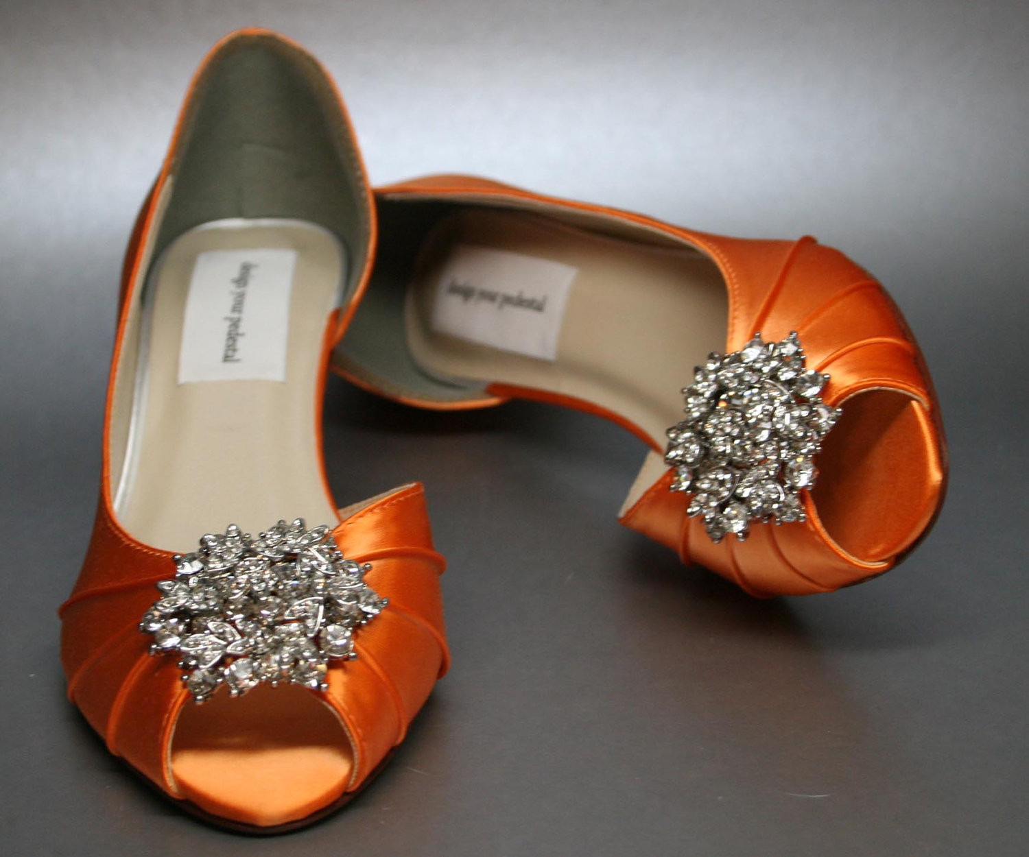 Orange Shoes For Wedding
 SAMPLE SALE Wedding Shoes Bright Orange Peeptoes with