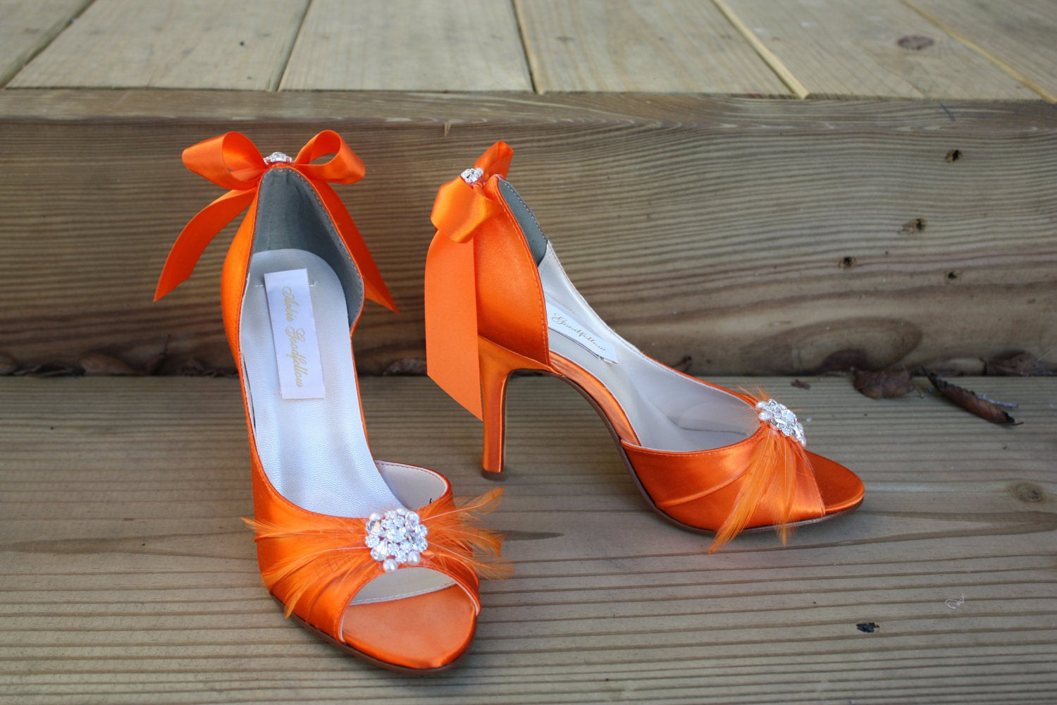Orange Shoes For Wedding
 Orange Wedding Shoes Bridal Shoes Wedding Shoe by Parisxox