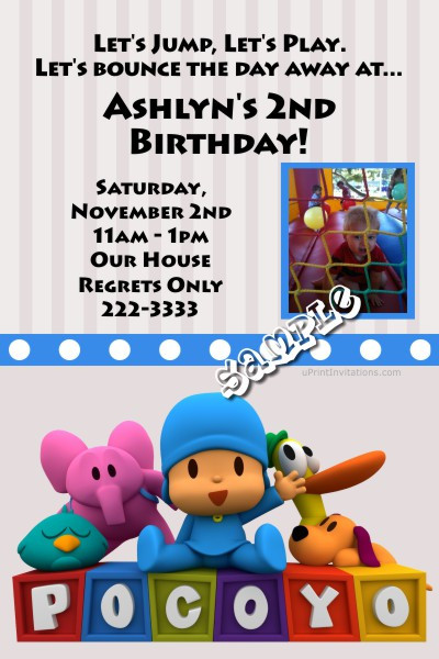 Order Birthday Invitations Online
 Pocoyo Birthday Invitations