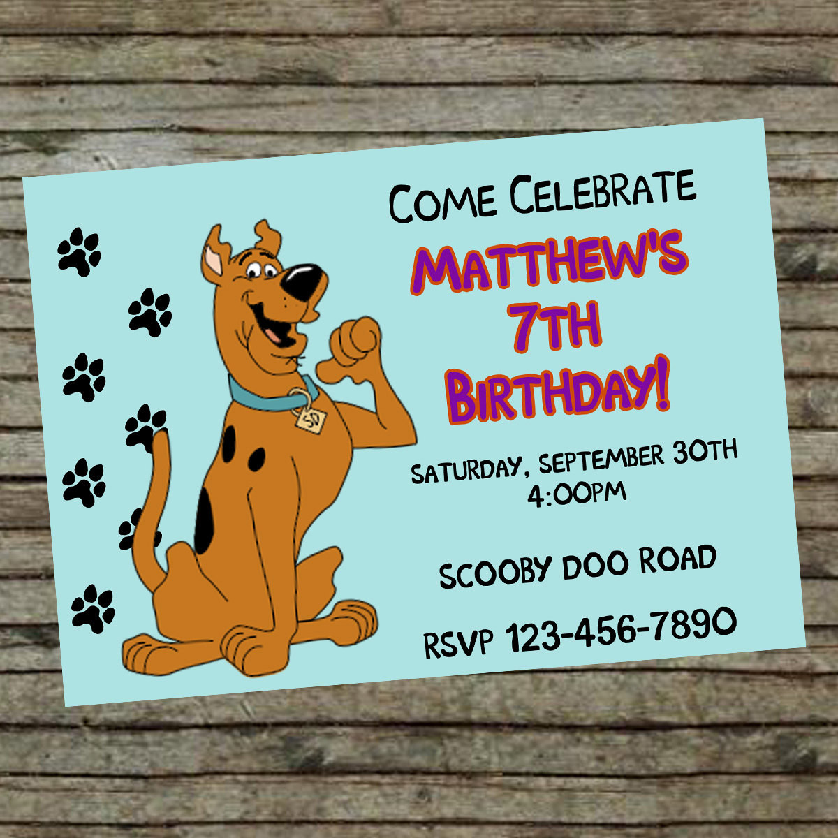 Order Birthday Invitations Online
 Scooby Doo Birthday DIY Custom Order Invitation