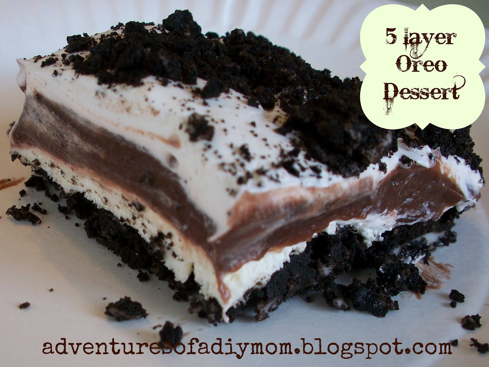 Oreo Pudding Dessert
 5 Layer Oreo Dessert Adventures of a DIY Mom