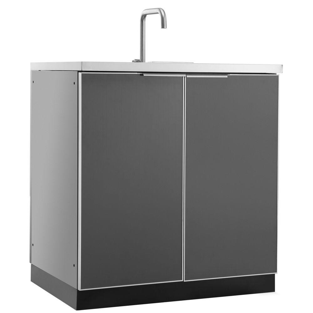 Outdoor Kitchen Sink Cabinet
 NewAge Products Aluminum Slate 32 in Sink 32x35x24 in