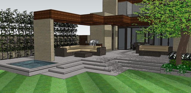 Outdoor Kitchen Sketchup
 Patio SketchUp Contemporary Rendering boise by