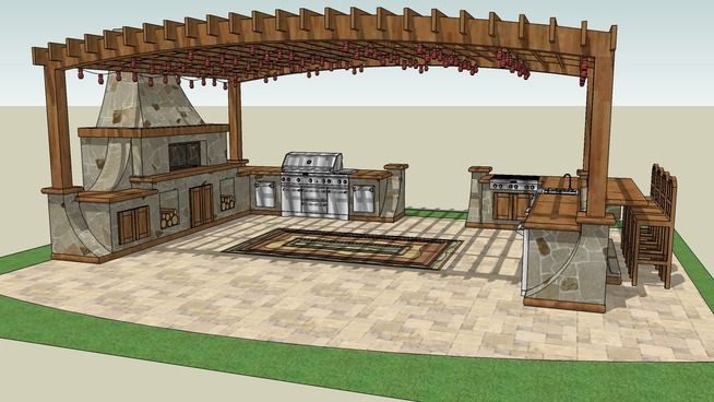 Outdoor Kitchen Sketchup
 Kitchen 14 3D Warehouse Outdoors in 2019