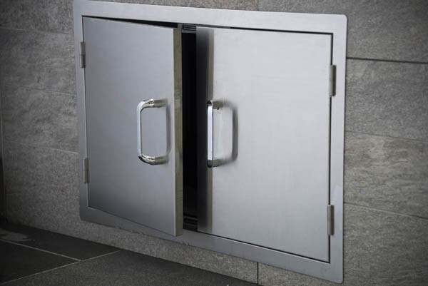 Outdoor Kitchen Stainless Doors
 BeefEater Signature Stainless Steel Double Access Doors