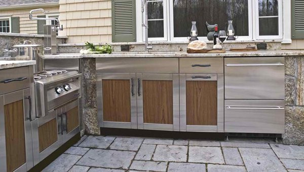 Outdoor Kitchen Stainless Doors
 20 Fancy Modular Outdoor Kitchen Designs