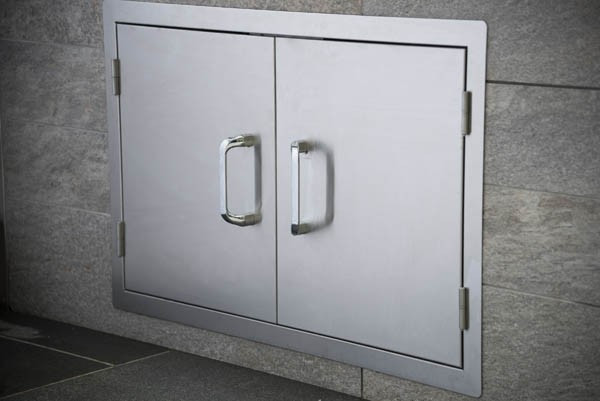 Outdoor Kitchen Stainless Doors
 BeefEater Signature Stainless Steel Double Access Doors