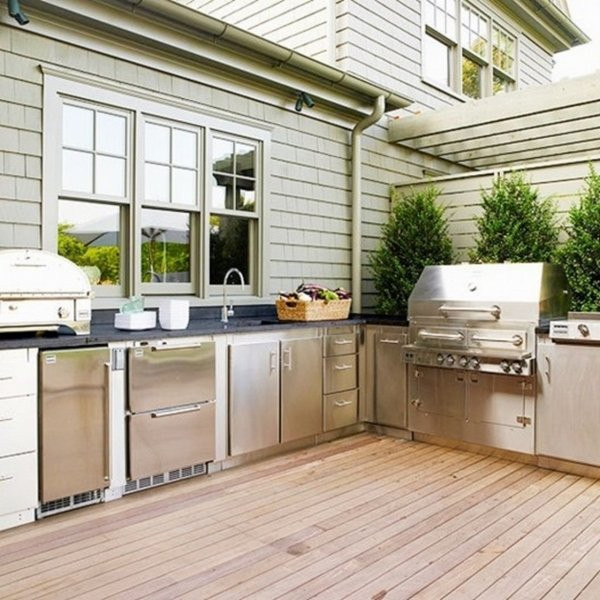 Outdoor Kitchen Stainless Doors
 Outdoor kitchen plans and ideas for a convenient organization