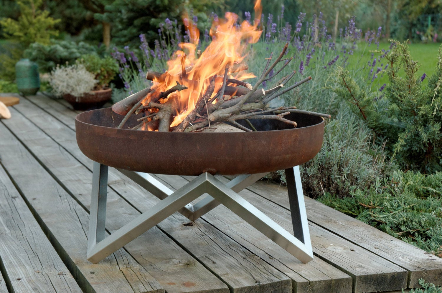 Outdoor Metal Fire Pit
 Steel Fire Pit YANARTAS Contemporary Design Outdoor Heater