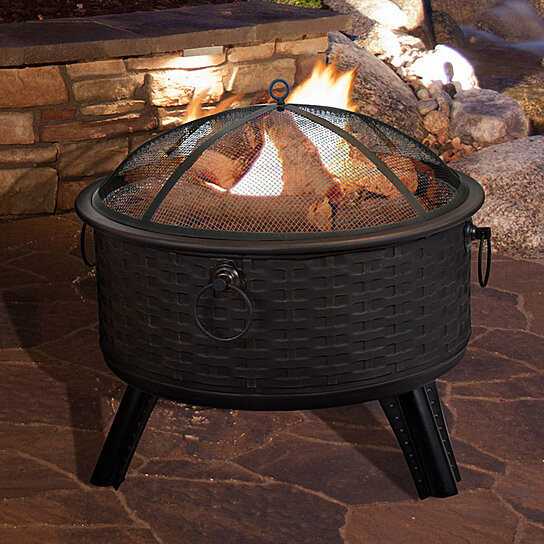 Outdoor Metal Fire Pit
 Buy Pure Garden 26 Round Woven Metal Fire Pit with Cover