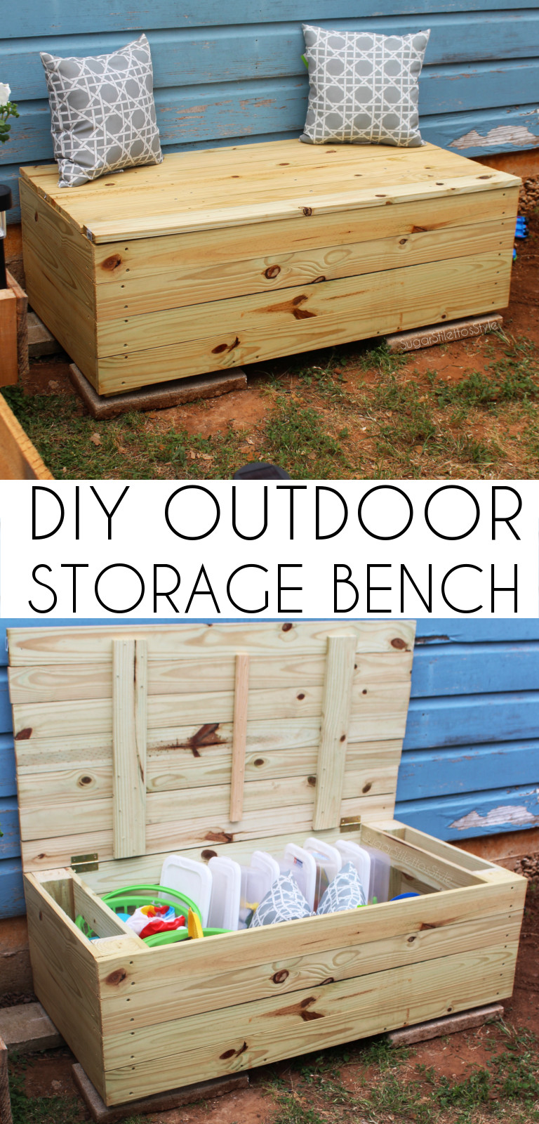 Outdoor Patio DIY
 DIY Outdoor Storage Bench Shaina Glenn