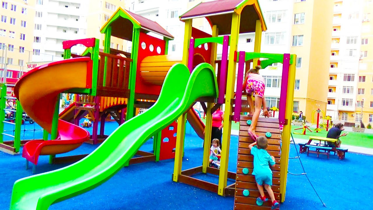 Outdoor Playground For Kids
 Outdoor Playground Fun Place for Kids to Play with Slides