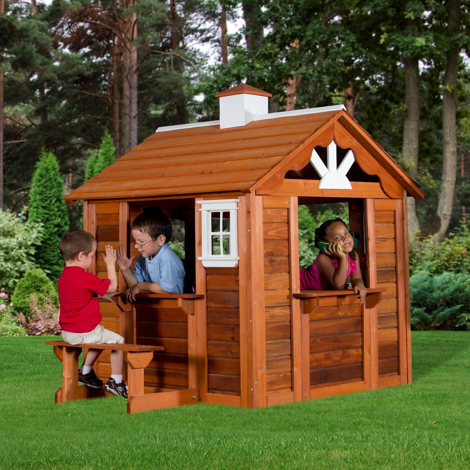 Outdoor Playhouse For Kids
 Children Playhouse Kids Play Fun Outdoor Garden Log Cabin