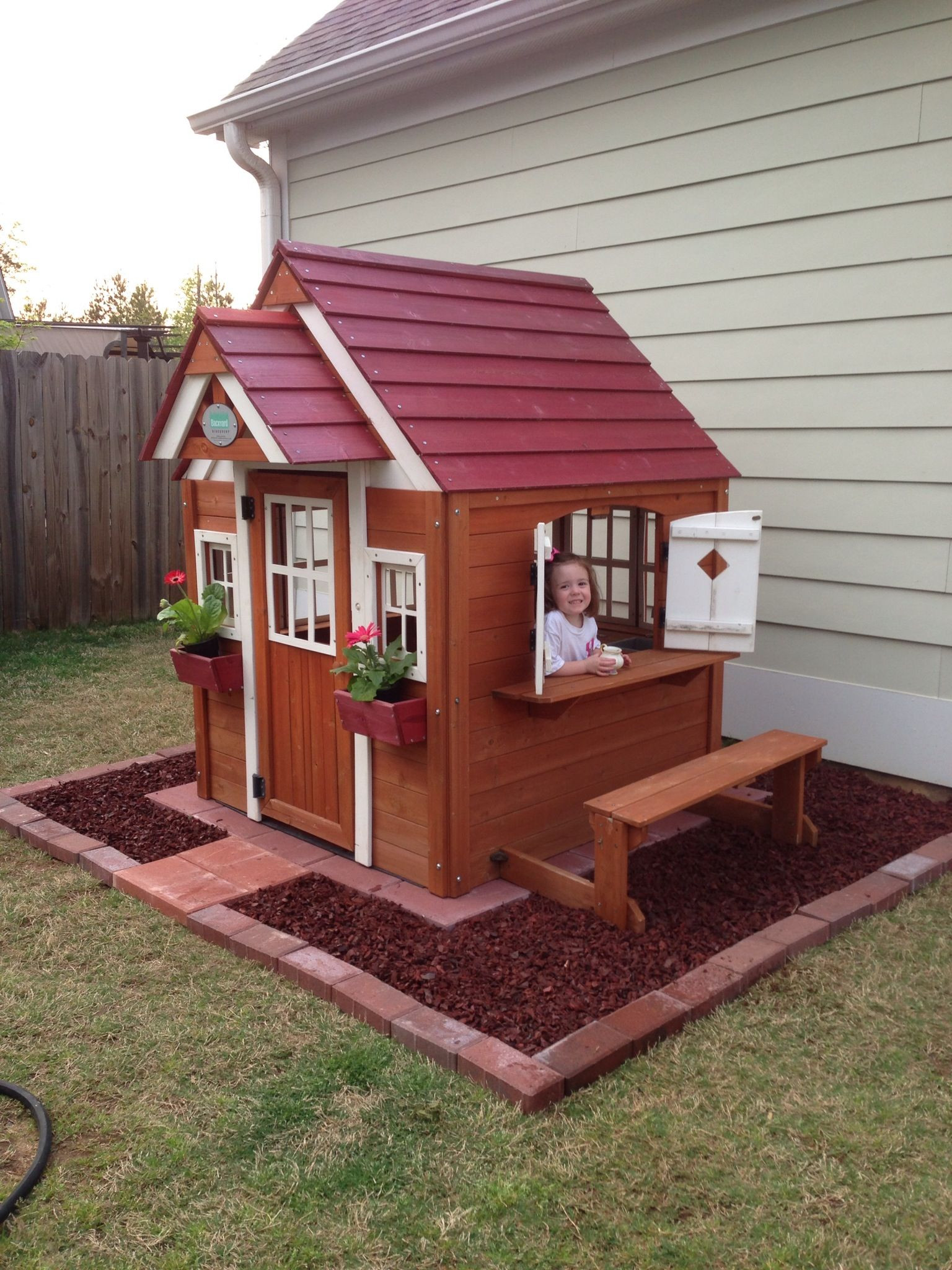 Outdoor Playhouse For Kids
 Playhouse idea Had so much fun doing it