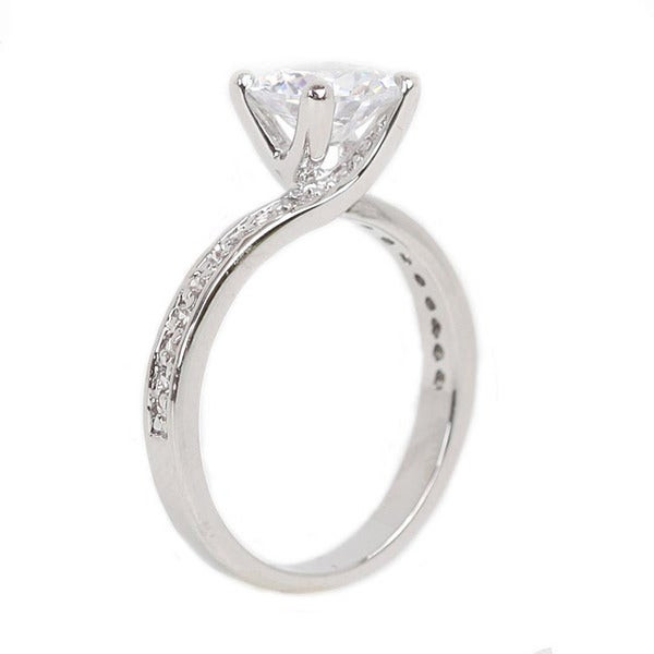 Overstock Com Wedding Rings
 NEXTE Jewelry High polish Silvertone Prong set Cubic