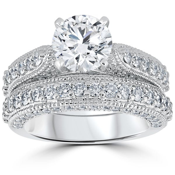 Overstock Com Wedding Rings
 Shop 14k White Gold 3 1 6ct TDW Diamond GIA Certified