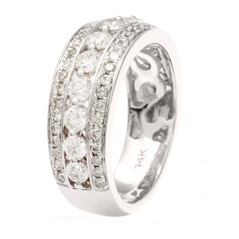 Overstock Com Wedding Rings
 14k White Gold Round cut Diamond Anniversary Band H I I1