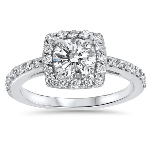 Overstock Com Wedding Rings
 14k White Gold 1ct TDW Halo Diamond Engagement Ring I J