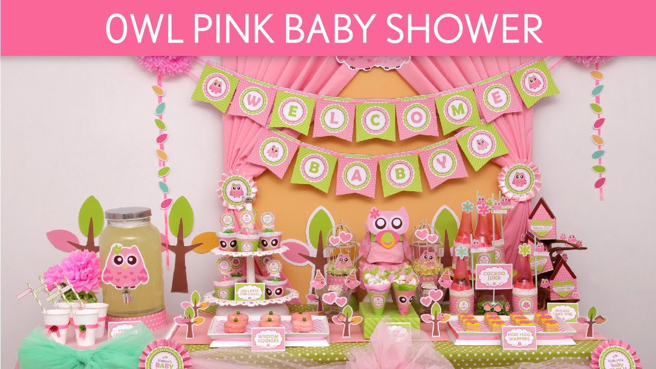 Owl Baby Shower Decor
 Owl Pink Baby Shower Ideas Owl Pink S23