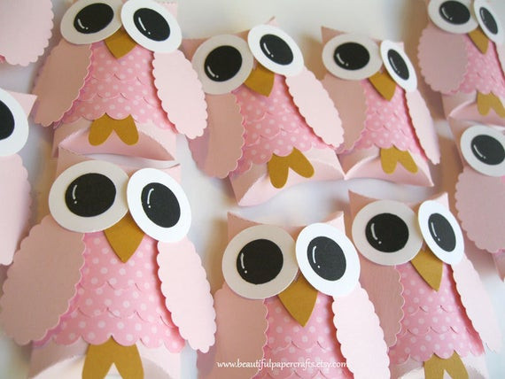 Owl Baby Shower Decor
 Pretty In Pink Owl Favor Boxes Baby Shower Decorations Owl