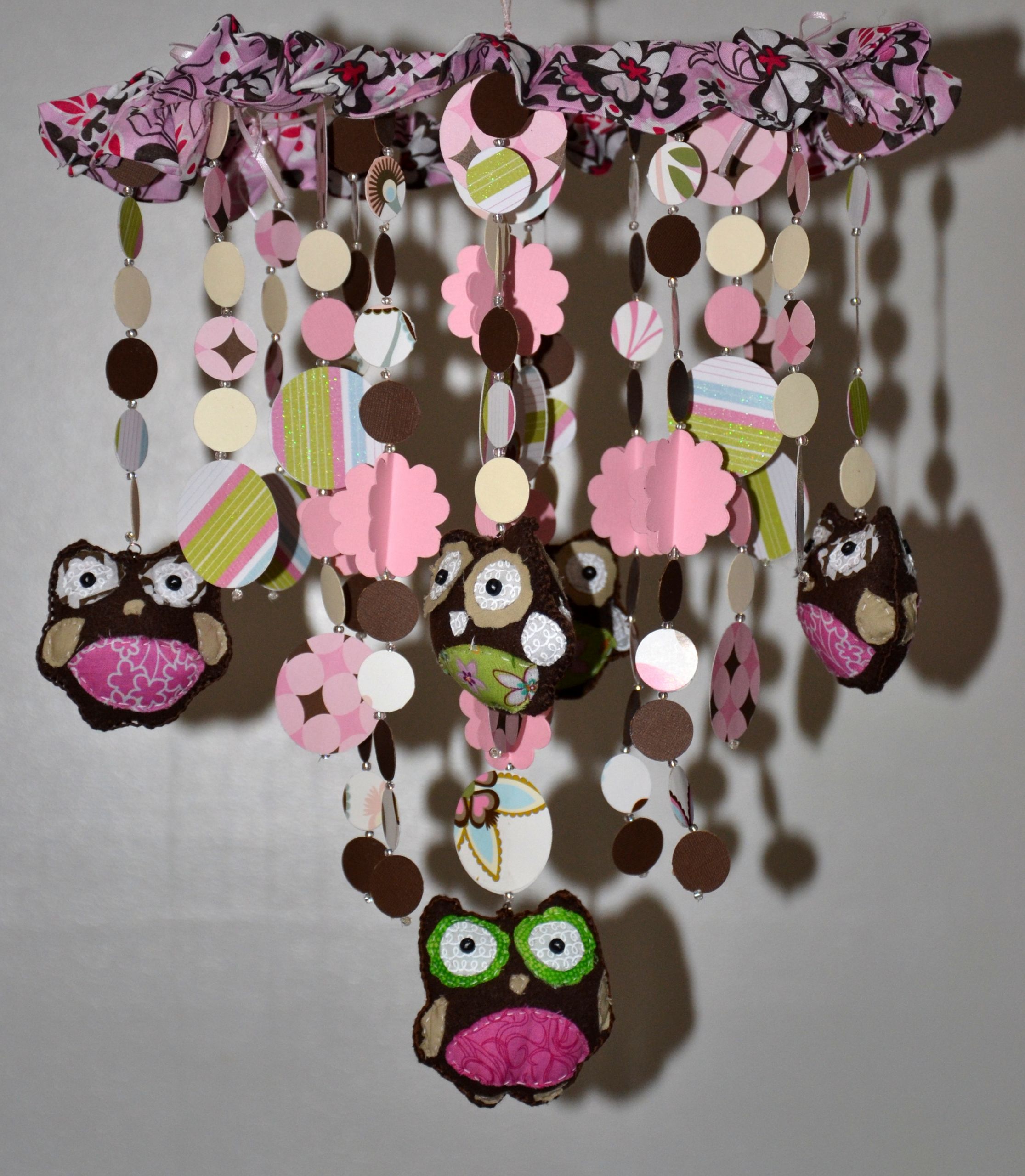 Owl Baby Shower Decor
 Too Hoot For Owls Crib Mobile pink brown Nursery Decor