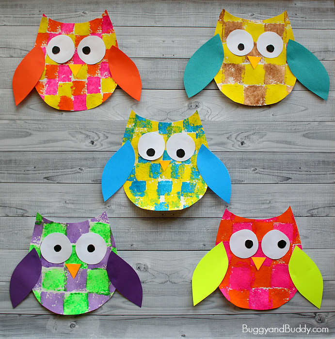 Owl Crafts For Preschoolers
 Sponge Painted Owl Craft for Kids with Owl Template