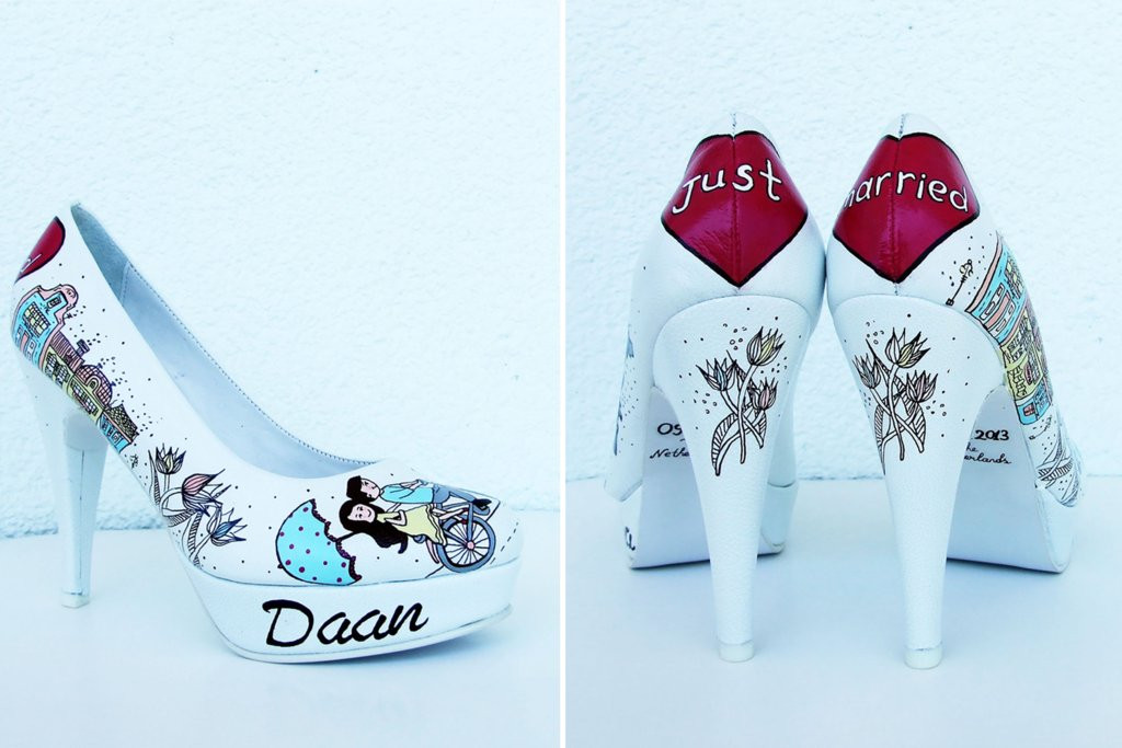 Painted Wedding Shoes
 Hand painted wedding shoes for offbeat brides