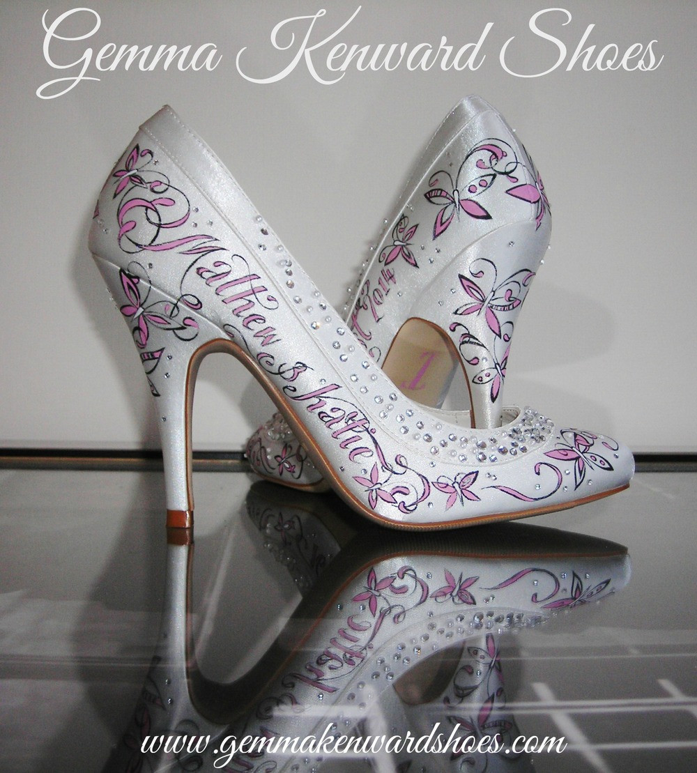 Painted Wedding Shoes
 High Heel Wedding Shoes