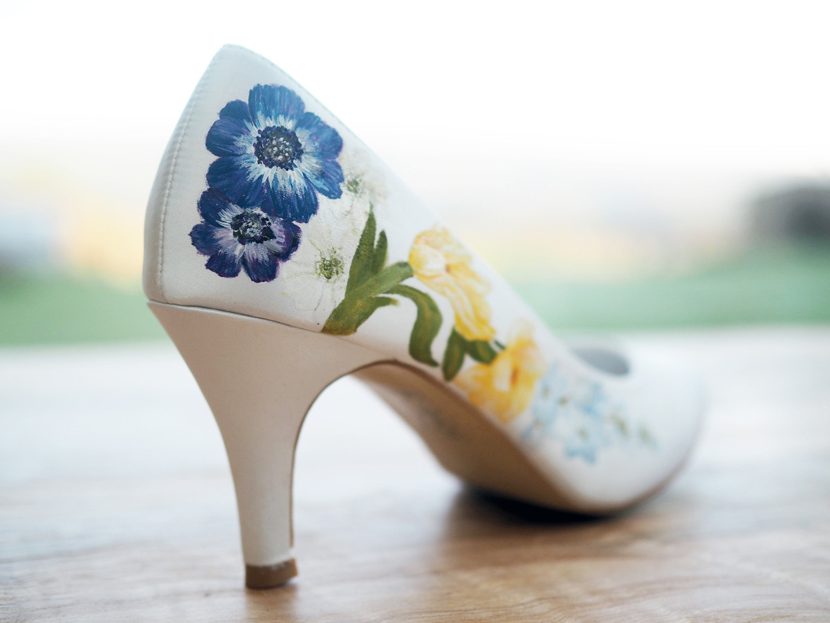 Painted Wedding Shoes
 Hand Painted Wedding Shoes by Elizabeth & Rose