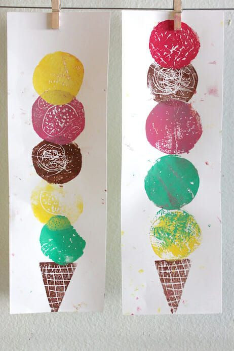 Painting Craft Ideas For Toddlers
 Colorful Ice Cream Art An Easy Printmaking Project for