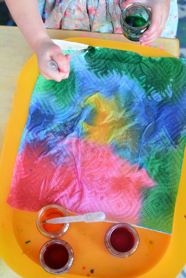 Painting Craft Ideas For Toddlers
 Tie Dyed Paper Towel Art You Can Do With Your Toddler