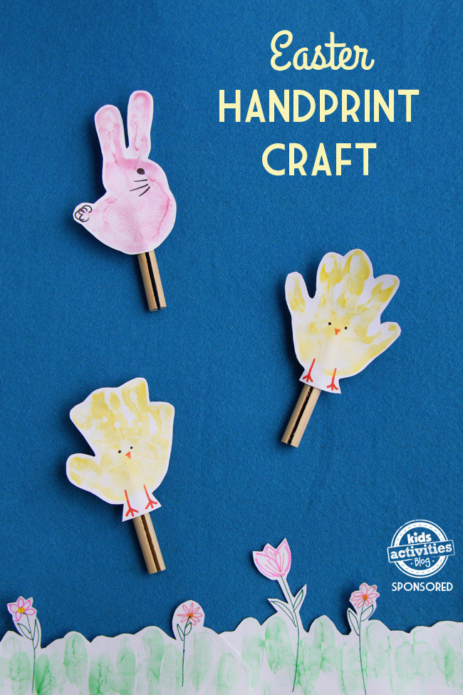 Painting Craft Ideas For Toddlers
 Easter Chick and Bunny Handprint Craft