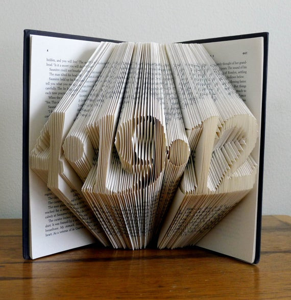 Paper Anniversary Gift Ideas
 Folded Book Art Paper Anniversary Save the by LucianaFrigerio