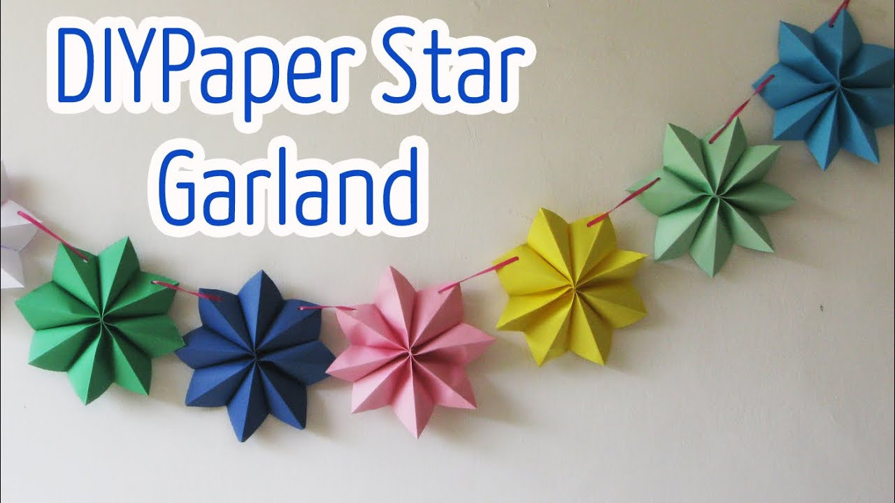 Paper Decorations DIY
 Diy crafts Paper stars garland Ana