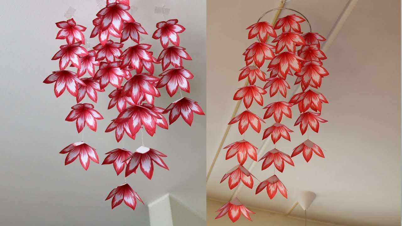 Paper Decorations DIY
 DIY Simple Home Decor Hanging Paper Flowers Handmade