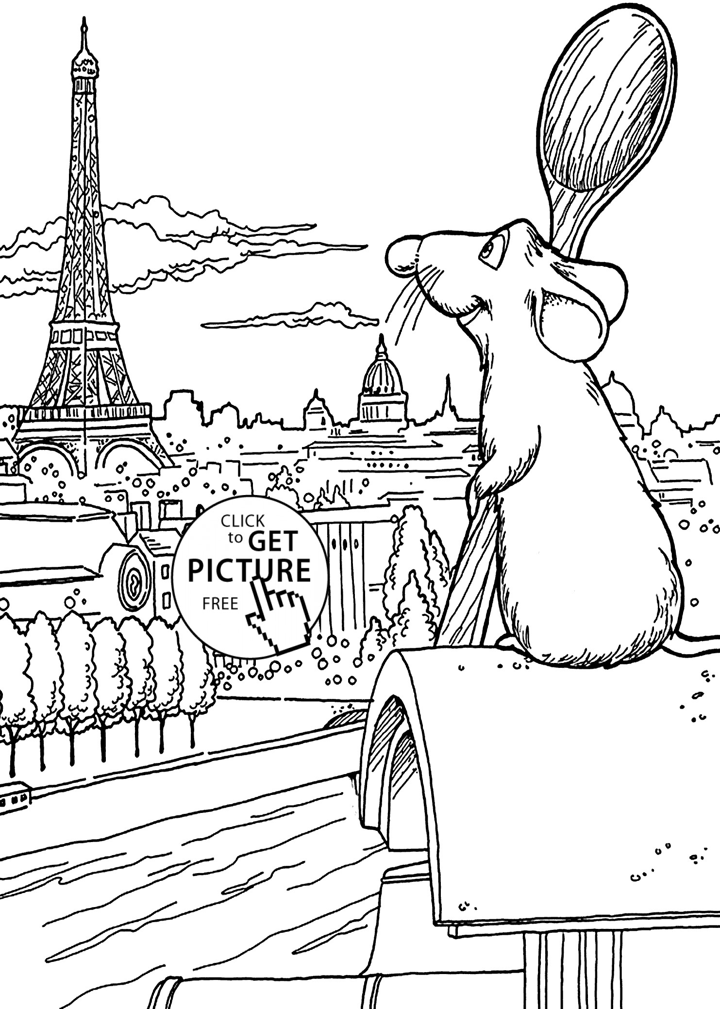 Paris Coloring Pages For Kids
 Ratatouille and Paris coloring pages for kids printable free