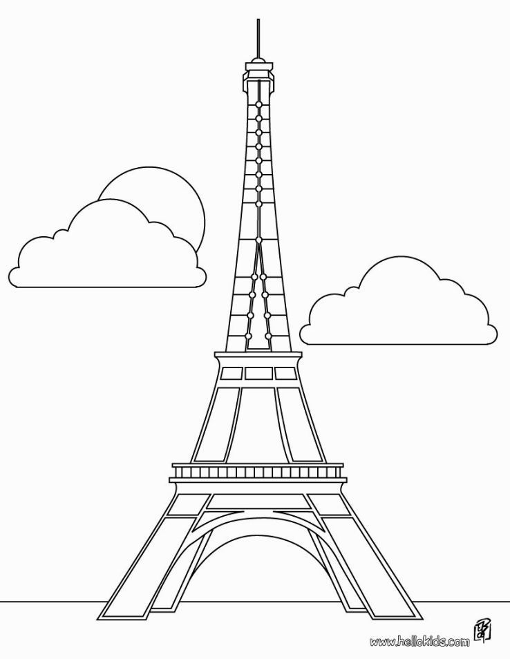 Paris Coloring Pages For Kids
 Eiffel Tower Coloring Pages Coloring Pages
