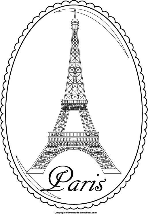 Paris Coloring Pages For Kids
 pink eiffel tower clip art Sök på Google