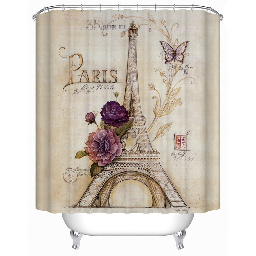 Paris Themed Bathroom Decor
 Memory Home Vintage Paris Themed Bluish Brown Eiffel Tower