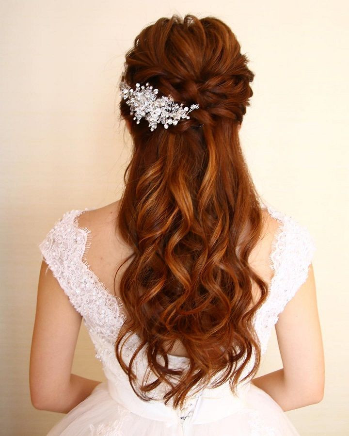 Partial Updo Hairstyles
 Pretty Half up half down wedding hairstyles partial updo