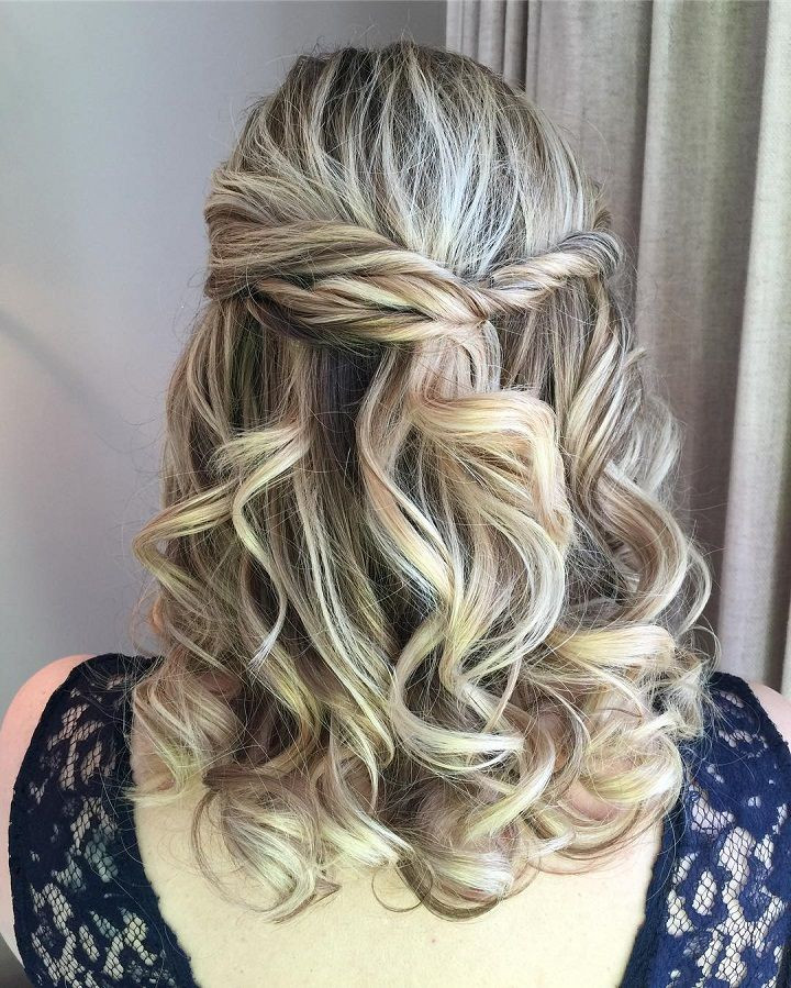 Partial Updo Hairstyles
 Partial updo wavy wedding hairstyle