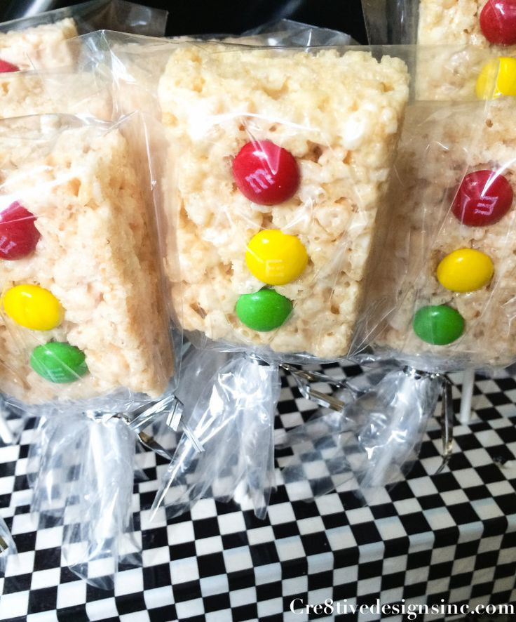 Party Bus Food Ideas
 These traffic light rice cereal treats are great for a