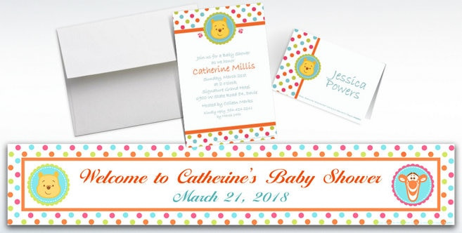 Party City Baby Invitations
 Custom Winnie the Pooh Baby Shower Invitations & Thank You