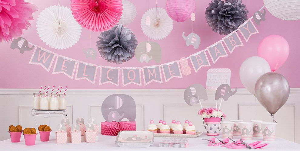 Party City Baby Shower Stuff
 Pink Baby Elephant Baby Shower Decorations